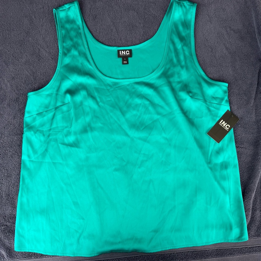 INC International Concepts Women's Vibrant Green Tank Top